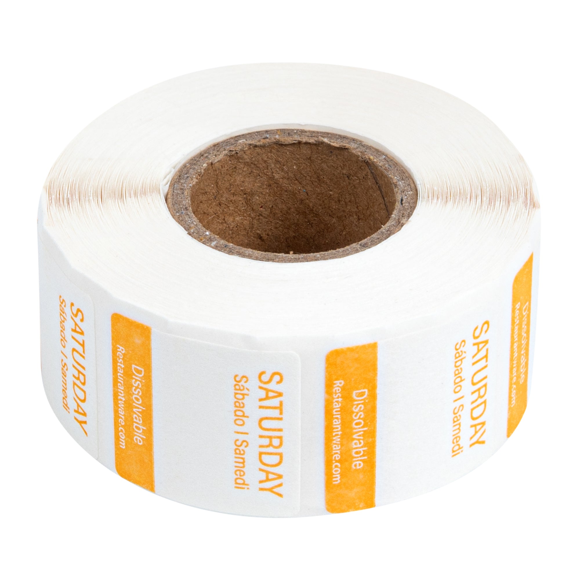 RW Smart 7-Day Weekly Food Rotation Label - Dissolvable, Trilingual - 1" x 1" - 3500 labels