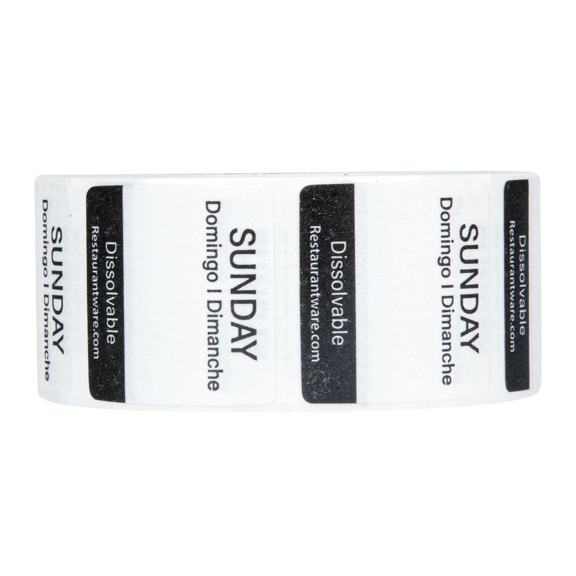 RW Smart 7-Day Weekly Food Rotation Label - Dissolvable, Trilingual - 1" x 1" - 3500 labels