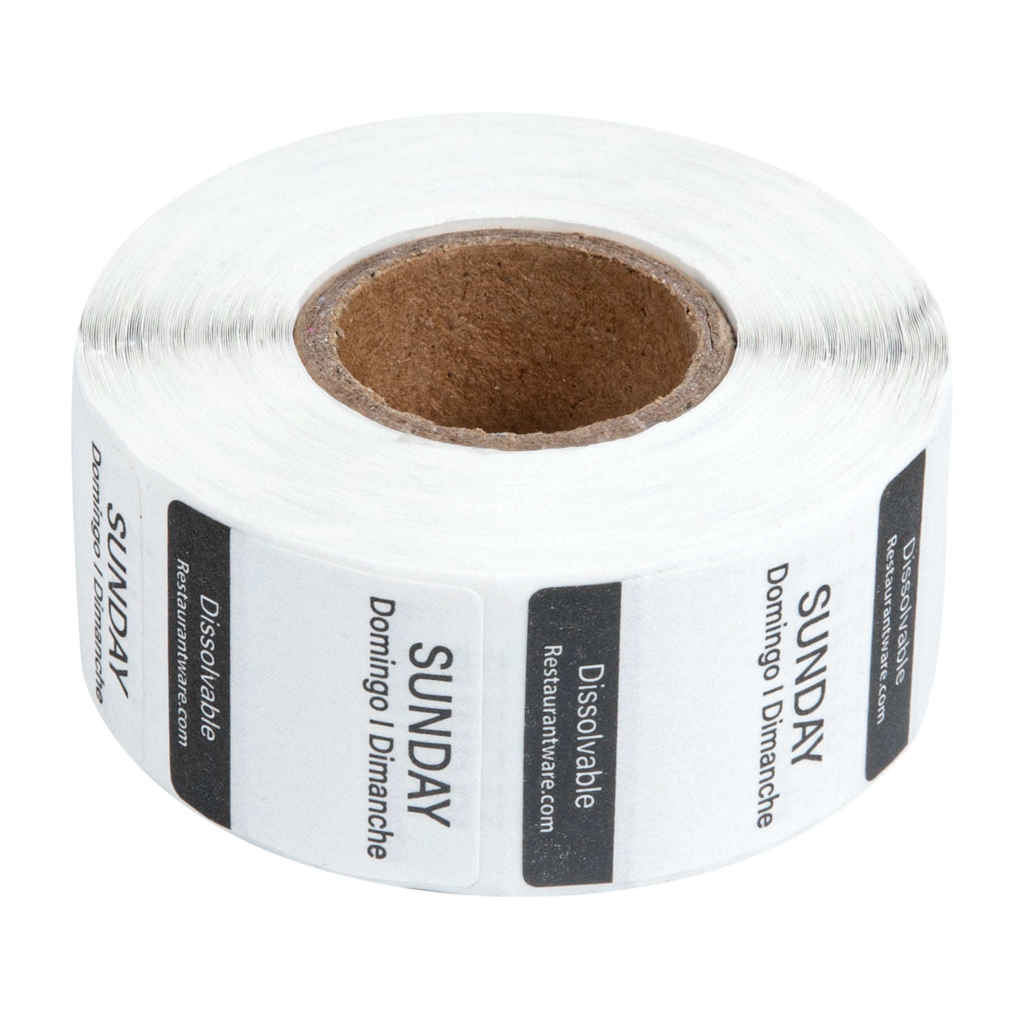 RW Smart 7-Day Weekly Food Rotation Label - Dissolvable, Trilingual - 1" x 1" - 3500 labels