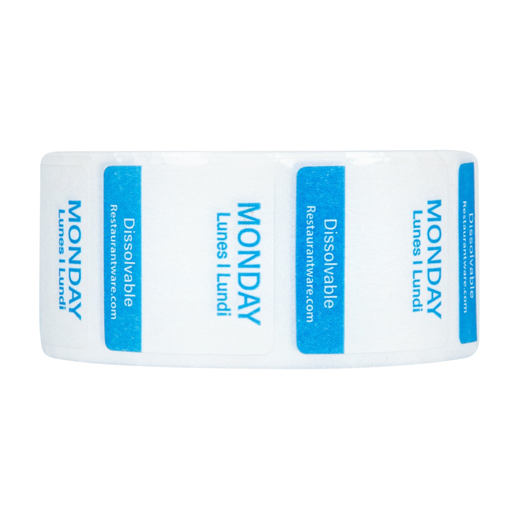 RW Smart 7-Day Weekly Food Rotation Label - Dissolvable, Trilingual - 1" x 1" - 3500 labels