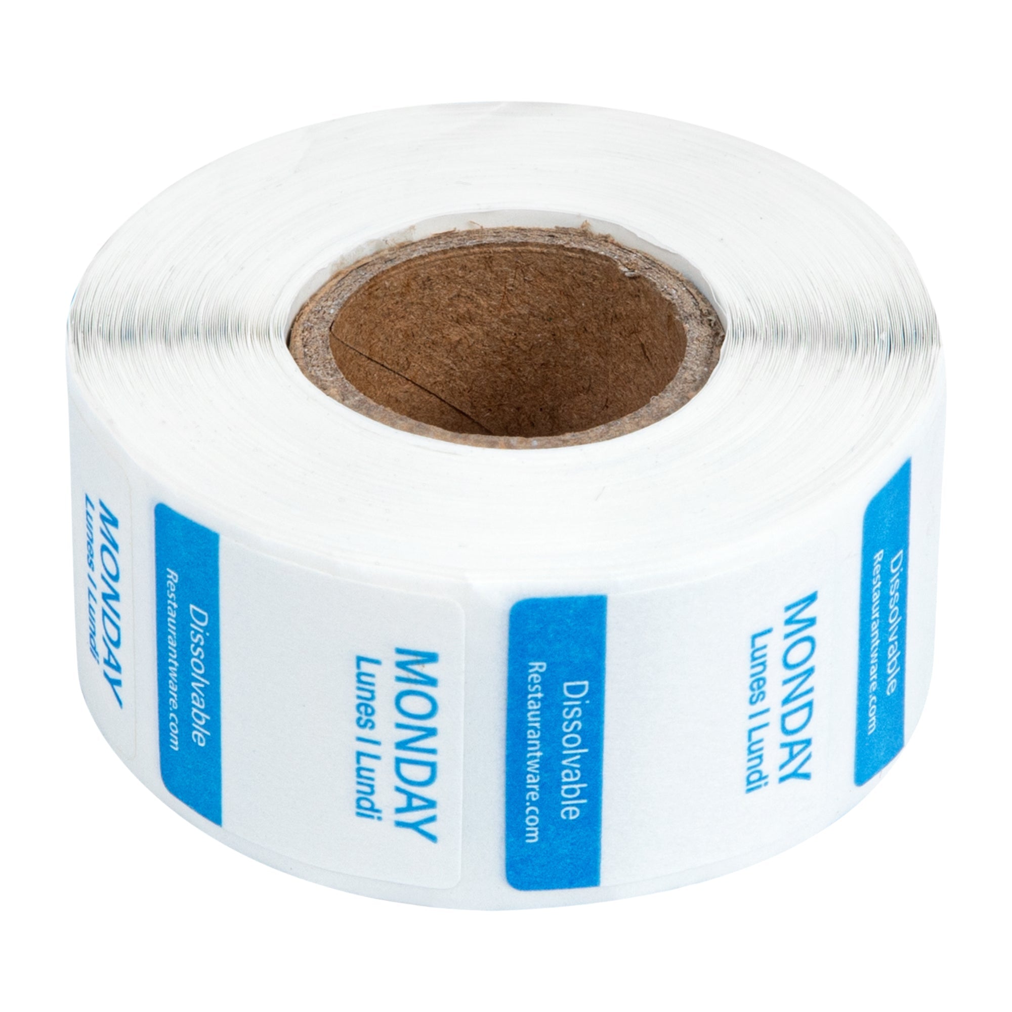 RW Smart 7-Day Weekly Food Rotation Label - Dissolvable, Trilingual - 1" x 1" - 3500 labels