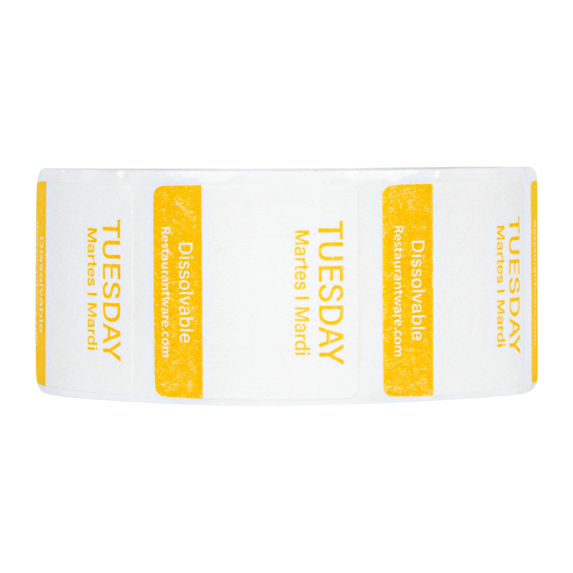 RW Smart 7-Day Weekly Food Rotation Label - Dissolvable, Trilingual - 1" x 1" - 3500 labels