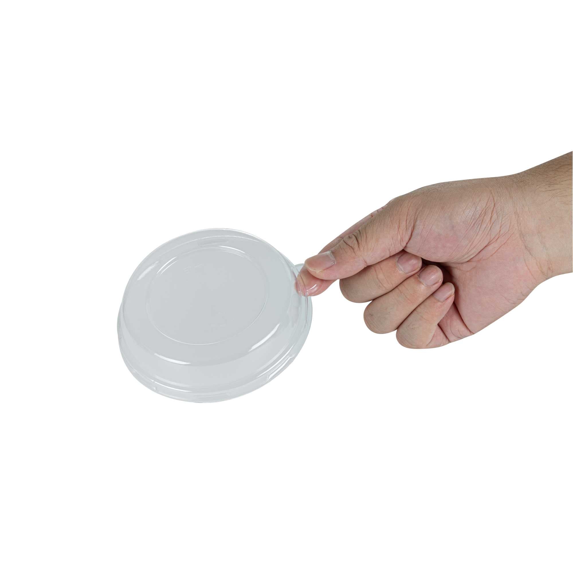Pulp Tek Round Clear Plastic Dome Lid - Fits 8 oz Bagasse Salad Bowl - 100 count box