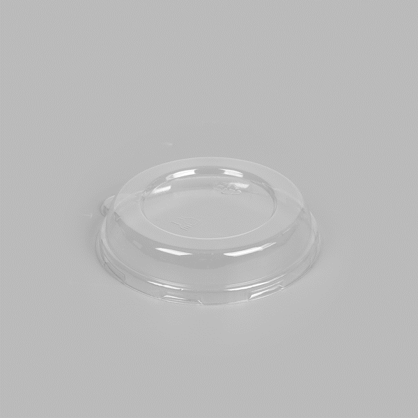 Pulp Tek Round Clear Plastic Dome Lid - Fits 8 oz Bagasse Salad Bowl - 100 count box
