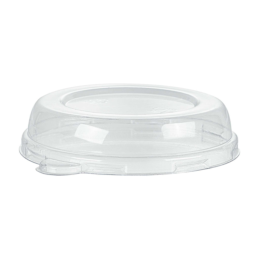 Pulp Tek Round Clear Plastic Dome Lid - Fits 8 oz Bagasse Salad Bowl - 100 count box