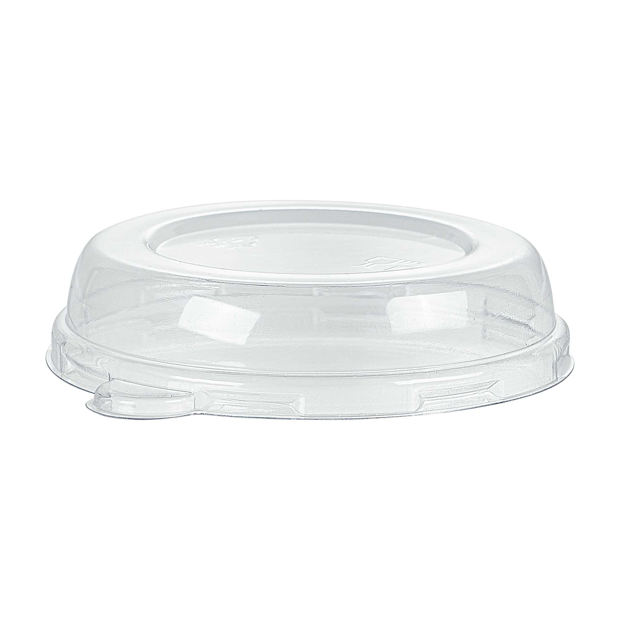 Pulp Tek Round Clear Plastic Dome Lid - Fits 8 oz Bagasse Salad Bowl - 100 count box