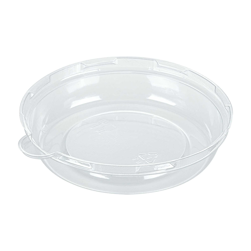 Pulp Tek Round Clear Plastic Dome Lid - Fits 8 oz Bagasse Salad Bowl - 100 count box