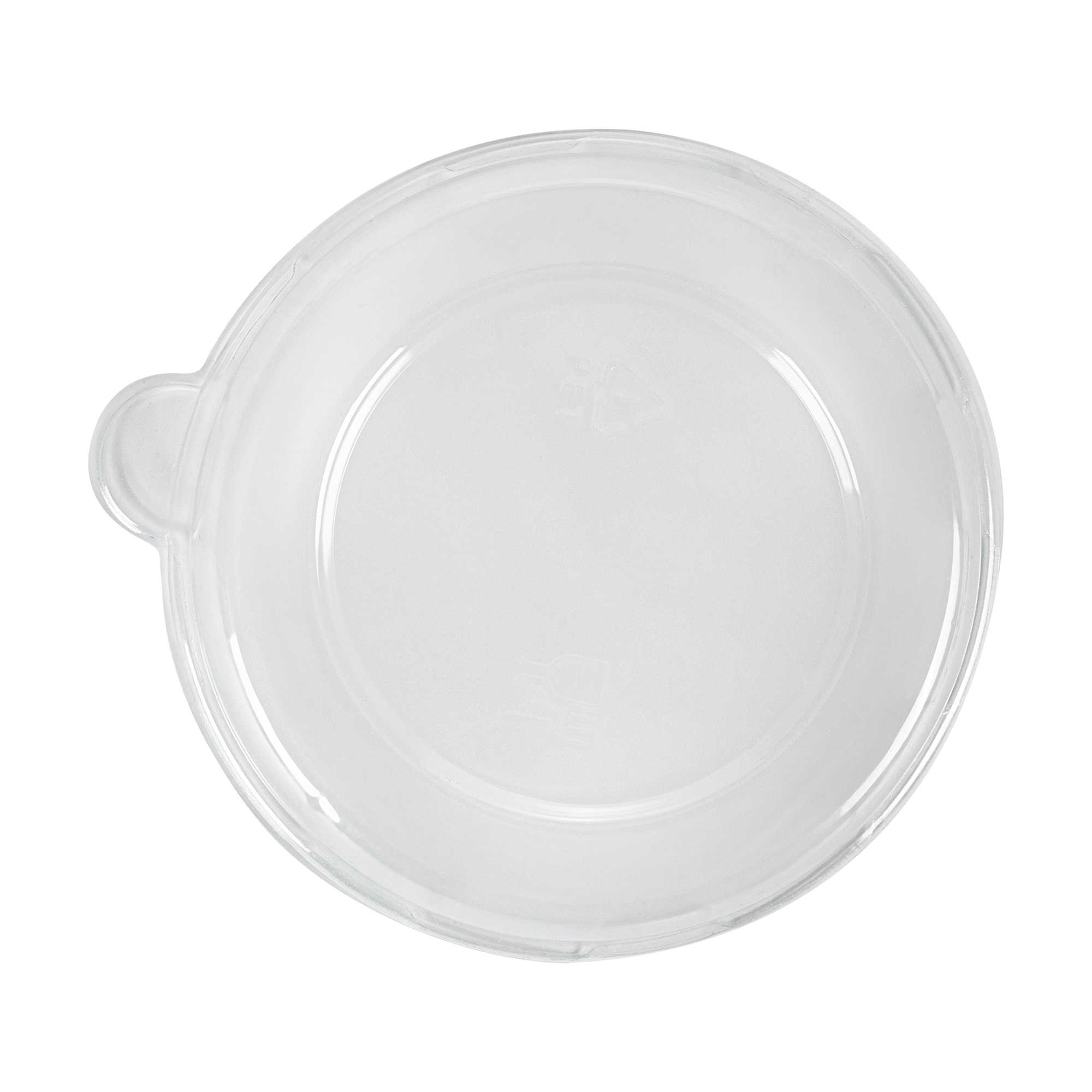 Pulp Tek Round Clear Plastic Dome Lid - Fits 8 oz Bagasse Salad Bowl - 100 count box