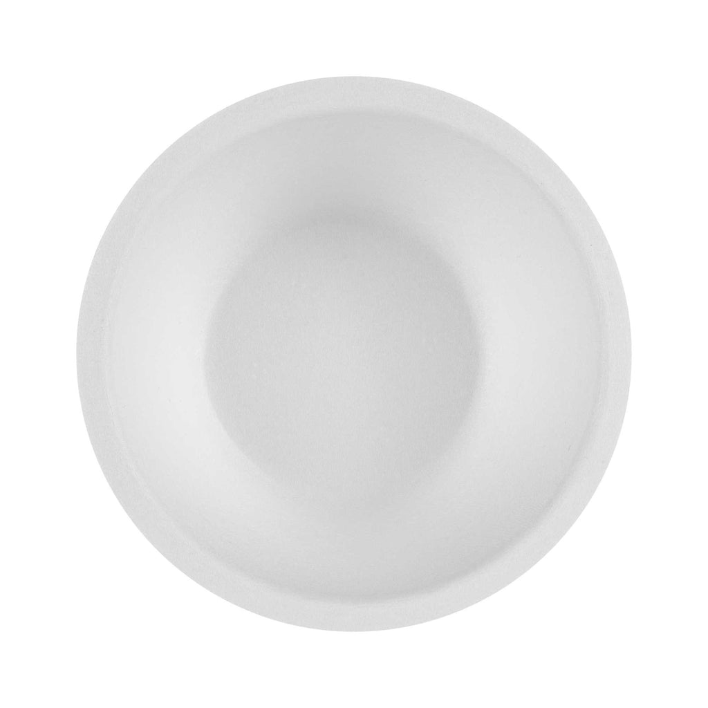 Pulp Tek 8 oz Round White Sugarcane / Bagasse Salad Bowl - 4 1/2" x 4 1/2" x 1 3/4" - 100 count box