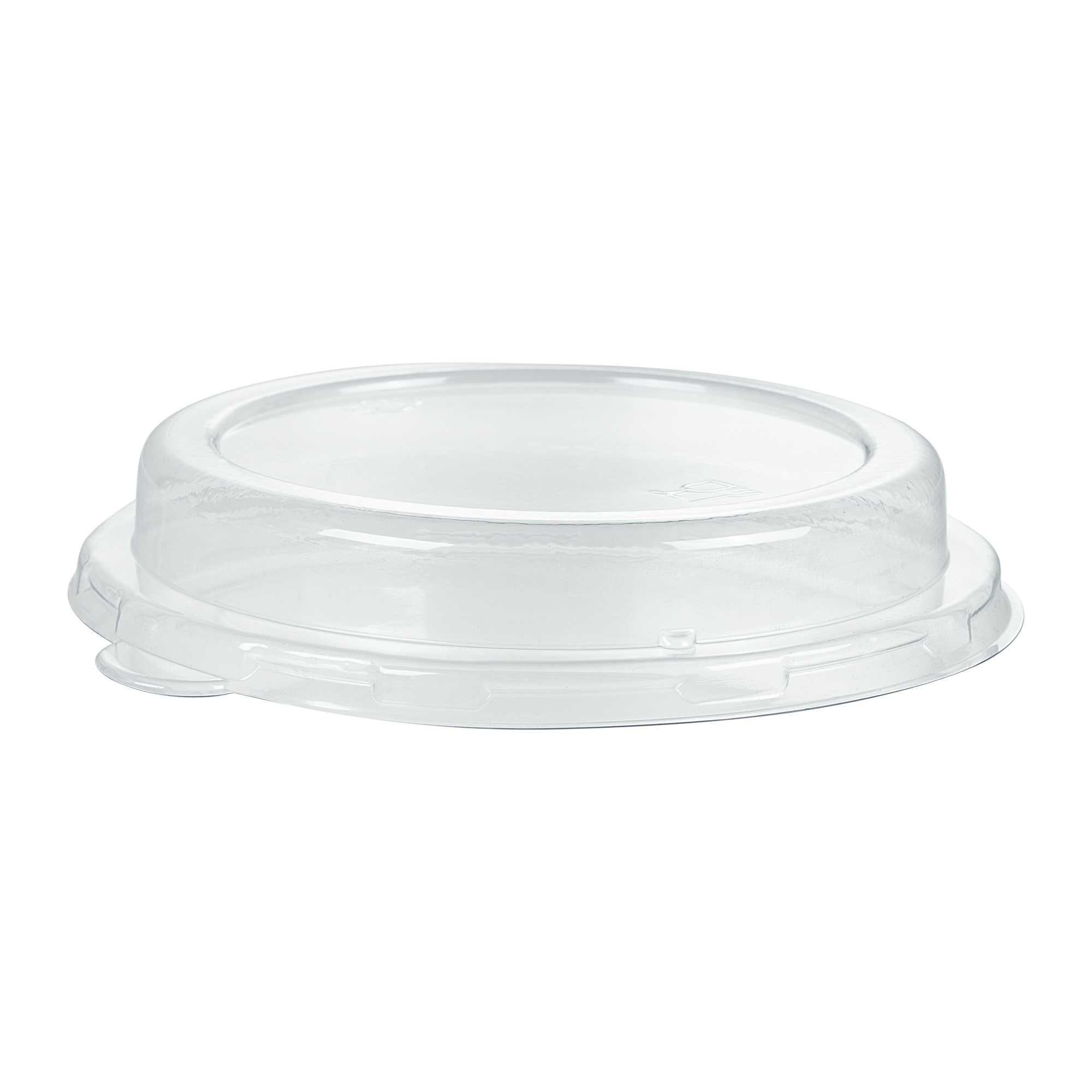 Pulp Safe Round Clear Plastic Dome Lid - Fits 18 oz Bagasse Salad Bowl - 100 count box