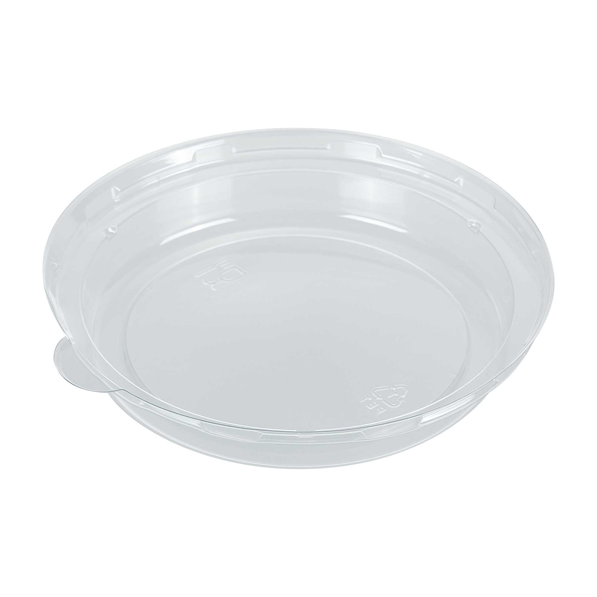 Pulp Safe Round Clear Plastic Dome Lid - Fits 18 oz Bagasse Salad Bowl - 100 count box