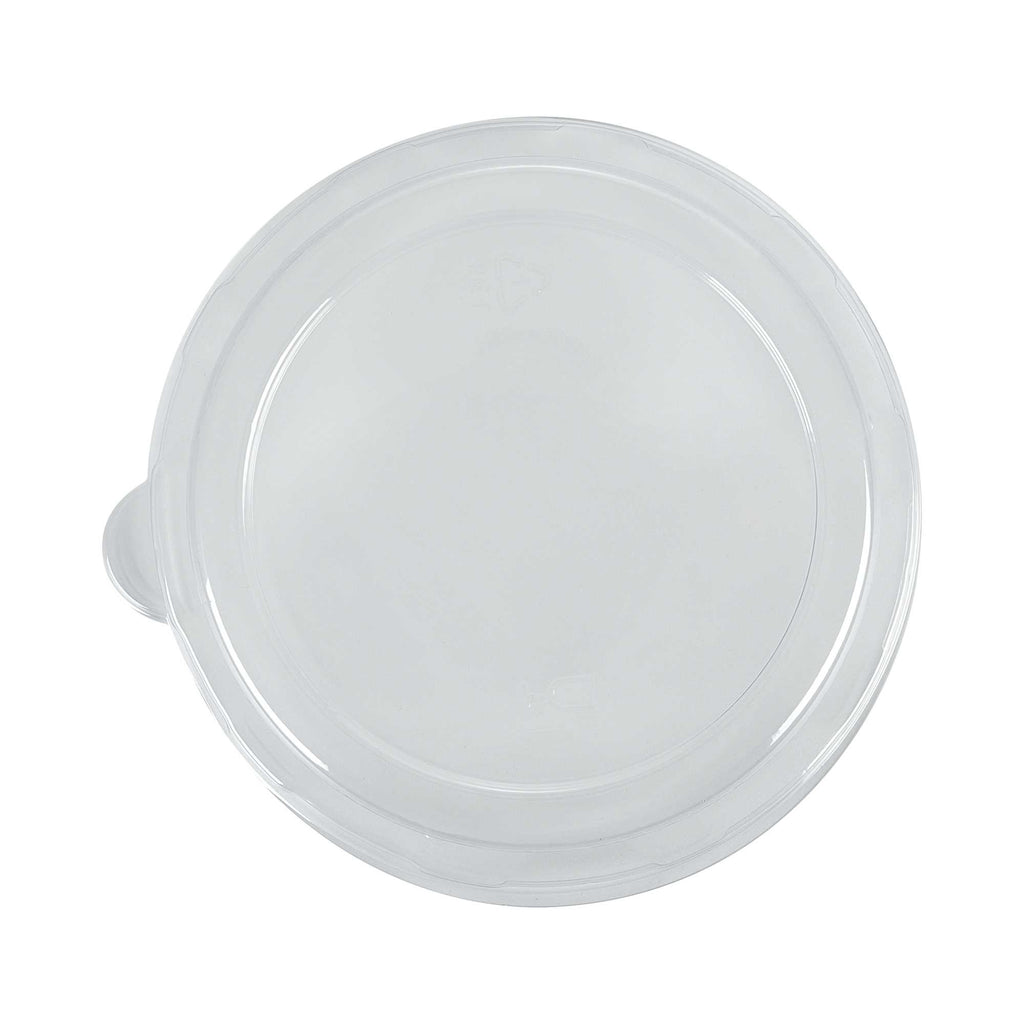 Pulp Safe Round Clear Plastic Dome Lid - Fits 18 oz Bagasse Salad Bowl - 100 count box
