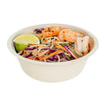 Pulp Tek 18 oz Round Natural Sugarcane / Bagasse Salad Bowl - 6 1/4" x 6 1/4" x 1 3/4" - 100 count box