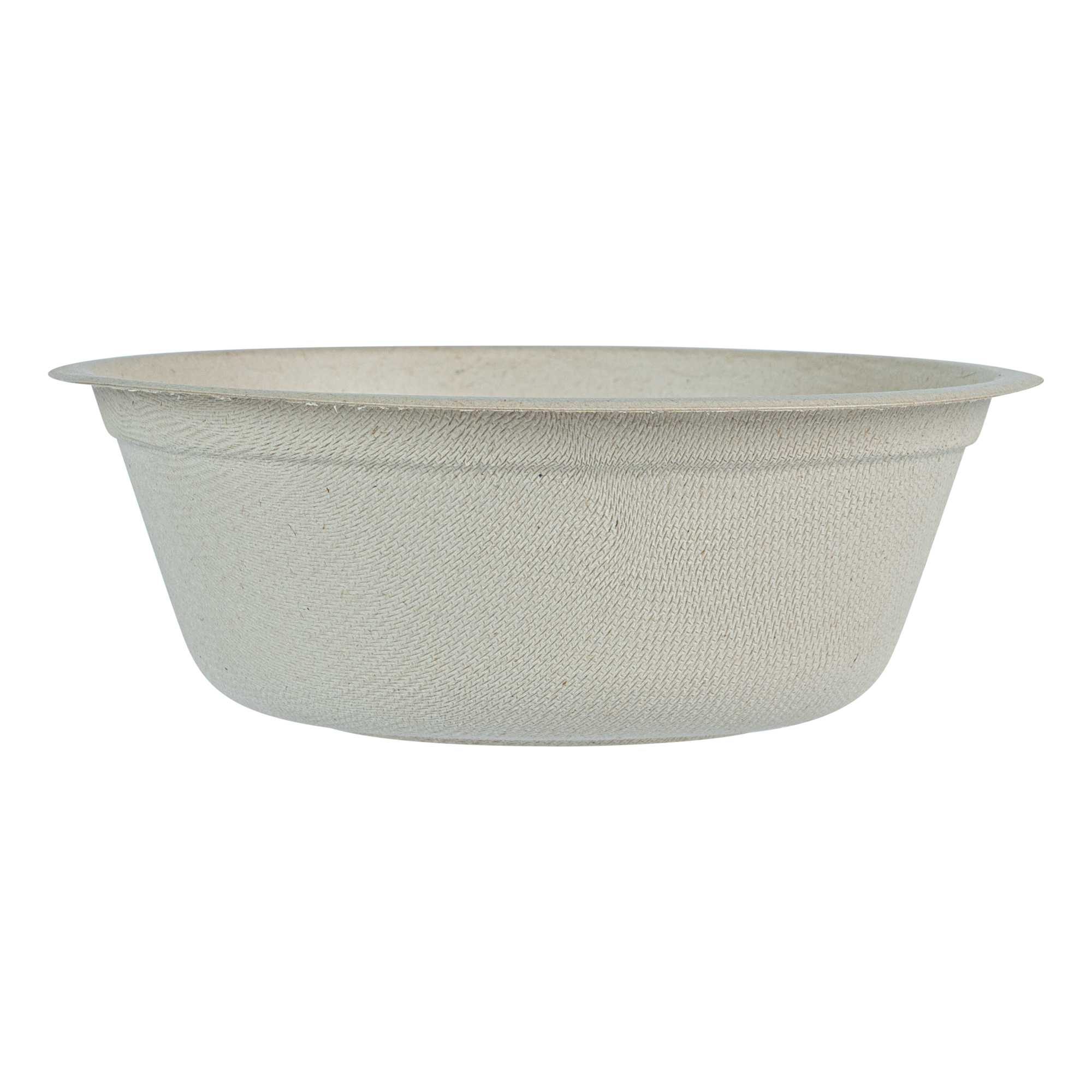 Pulp Tek 18 oz Round Natural Sugarcane / Bagasse Salad Bowl - 6 1/4" x 6 1/4" x 1 3/4" - 100 count box