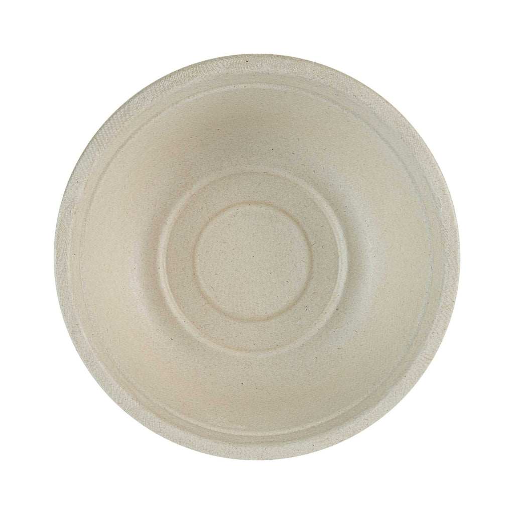 Pulp Tek 18 oz Round Natural Sugarcane / Bagasse Salad Bowl - 6 1/4" x 6 1/4" x 1 3/4" - 100 count box