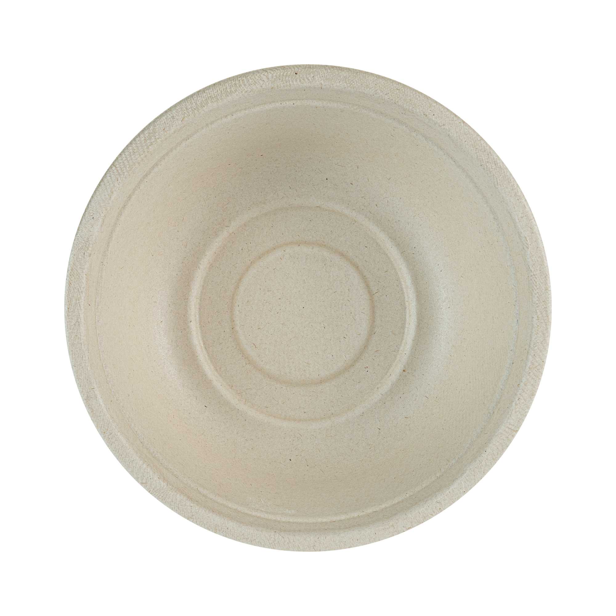 Pulp Tek 18 oz Round Natural Sugarcane / Bagasse Salad Bowl - 6 1/4" x 6 1/4" x 1 3/4" - 100 count box