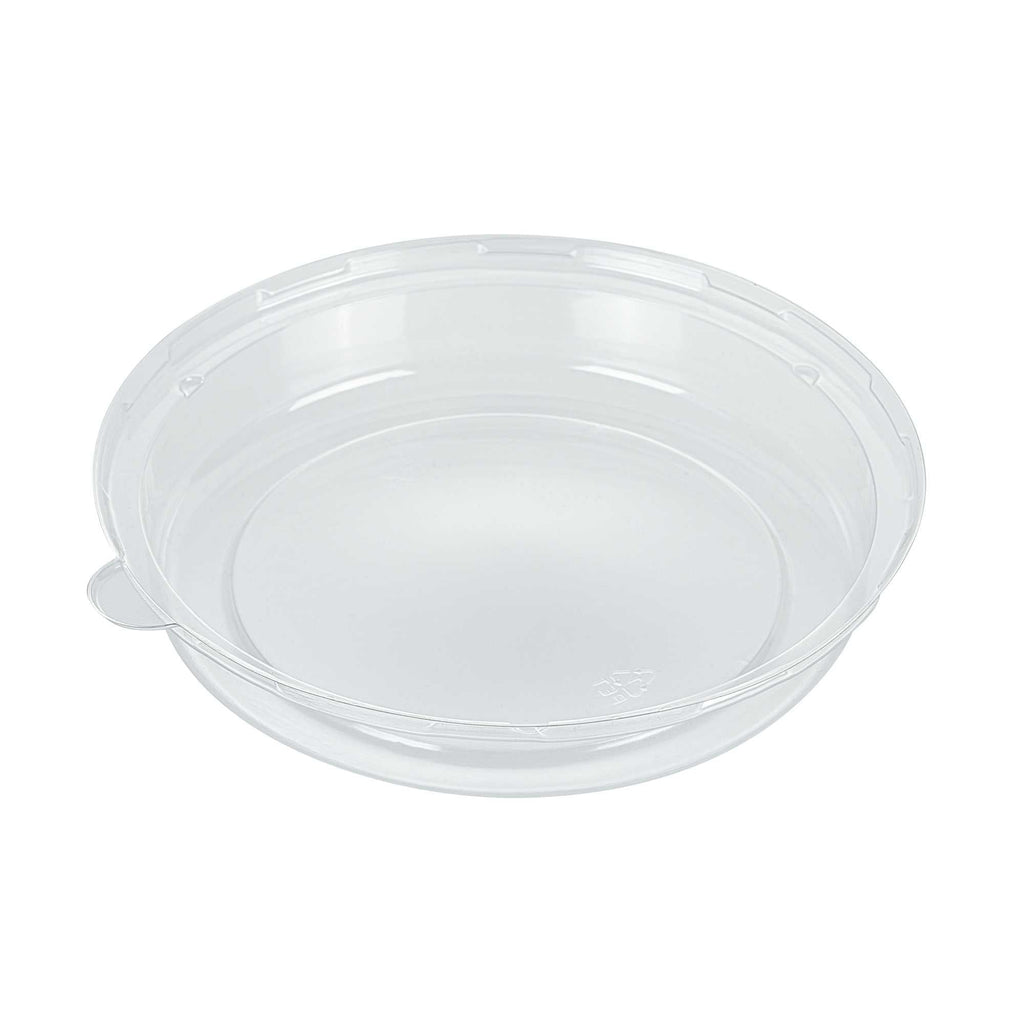 Pulp Safe Round Clear Plastic Dome Lid - Fits 32 oz Bagasse Salad Bowl - 100 count box