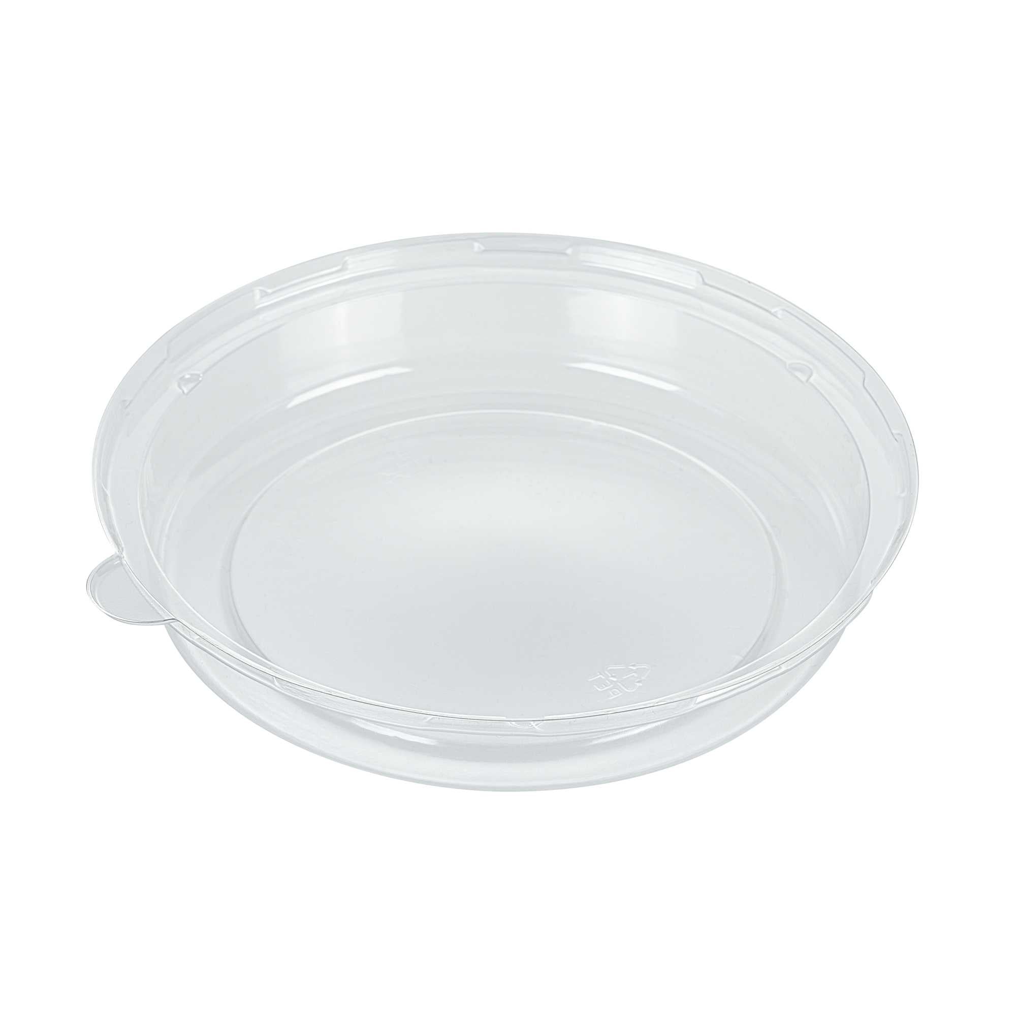 Pulp Safe Round Clear Plastic Dome Lid - Fits 32 oz Bagasse Salad Bowl - 100 count box