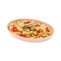 Pulp Tek 26 oz Oval Natural Sugarcane / Bagasse Salad Plate - 9 1/4" x 6" x 1 1/2" - 100 count box