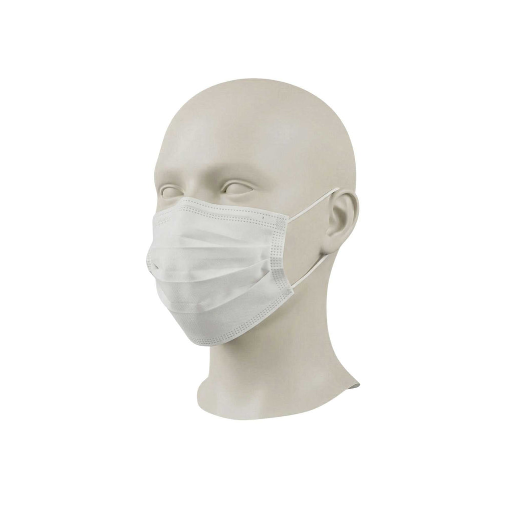 Clean Tek Professional White Disposable Earloop Face Mask - 3-Layer Filtration - 7" x 3 3/4" - 1000 count box