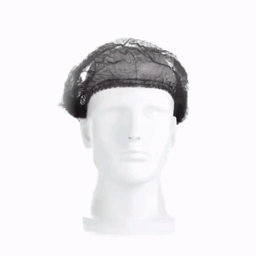 Clean Tek Professional Black Disposable Bouffant Cap Hair Net - 21" - 100 count box