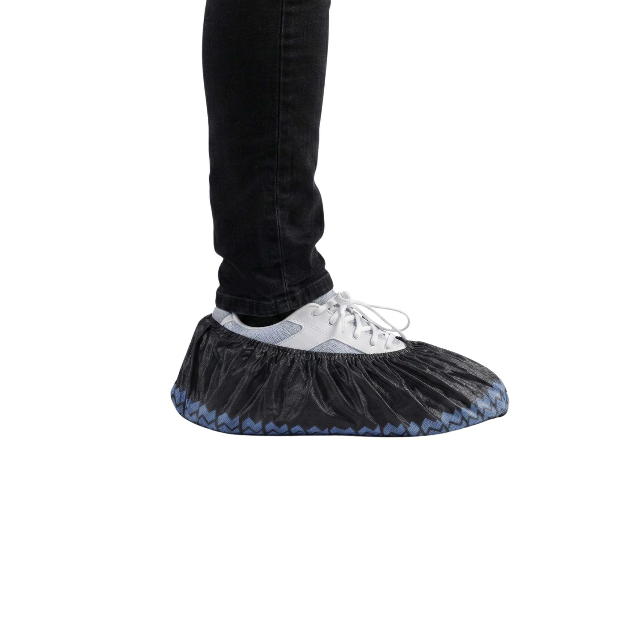 Clean Tek Professional Black Shoe Cover - with Non-Skid Bottom - 15 1/2" - 100 count box