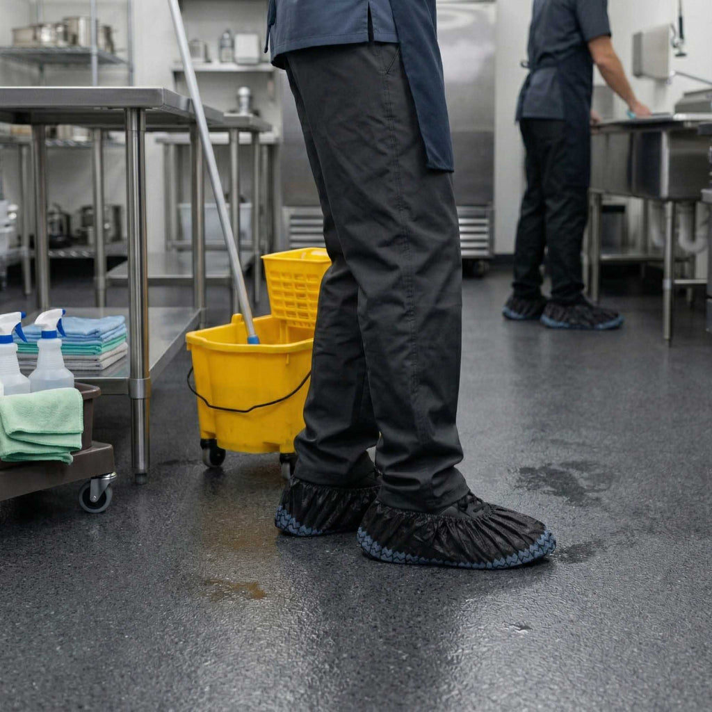 Clean Tek Professional Black Shoe Cover - with Non-Skid Bottom - 15 1/2" - 1000 count box
