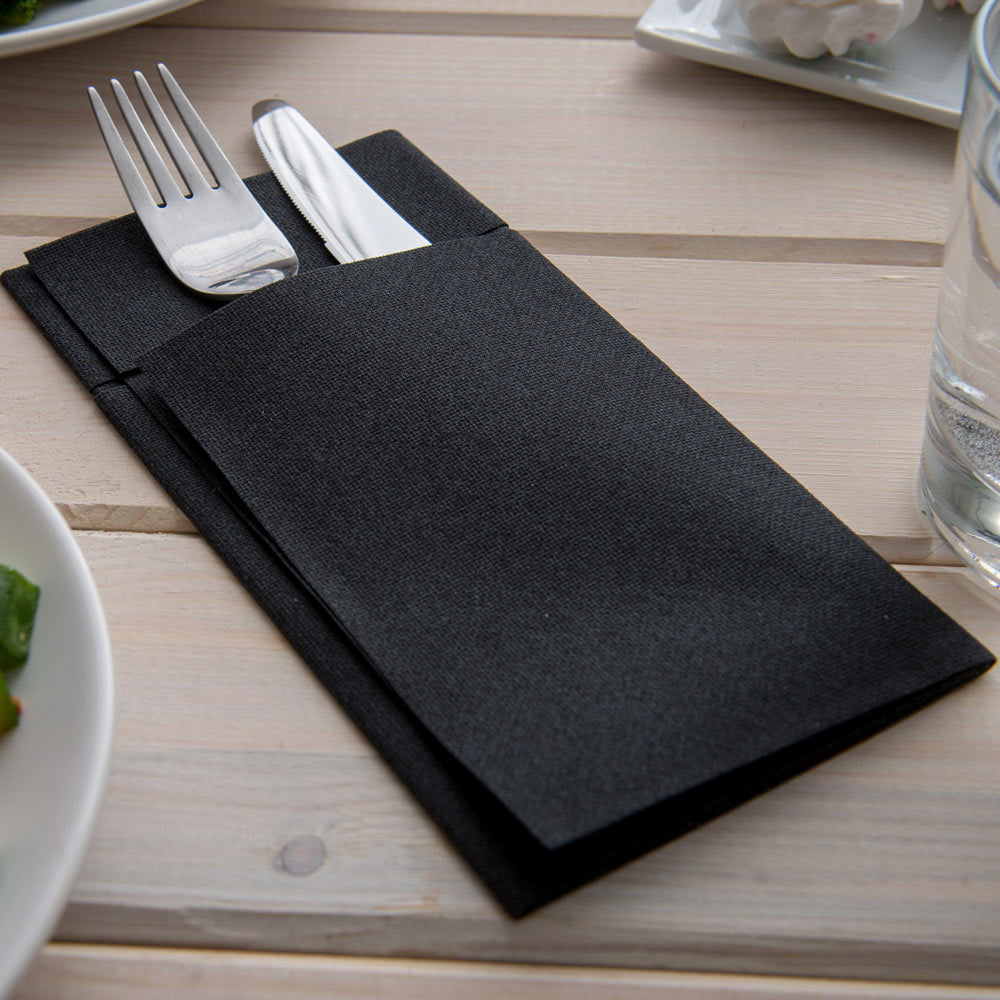 Luxenap Black Paper Napkin - Air Laid, Kangaroo - 15 3/4" x 15 3/4" - 800 count box