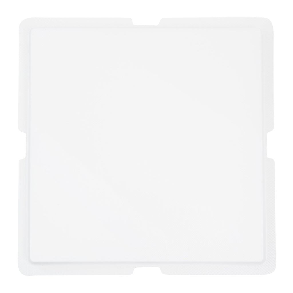 Sweet Vision Square Clear Plastic Cake Box - Blue Lid and White Base, Blue Ribbon, Flower Accent - 8 1/2" x 8 1/2" x 6 3/4" - 10 count box