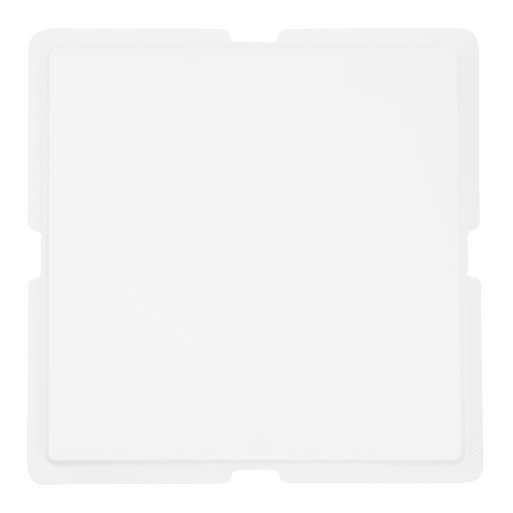 Sweet Vision Square Clear Plastic Cake Box - Red Lid / Ribbon, White Base, Flower / Bird Accent - 8 1/2" x 8 1/2" x 6 3/4" - 10 count box