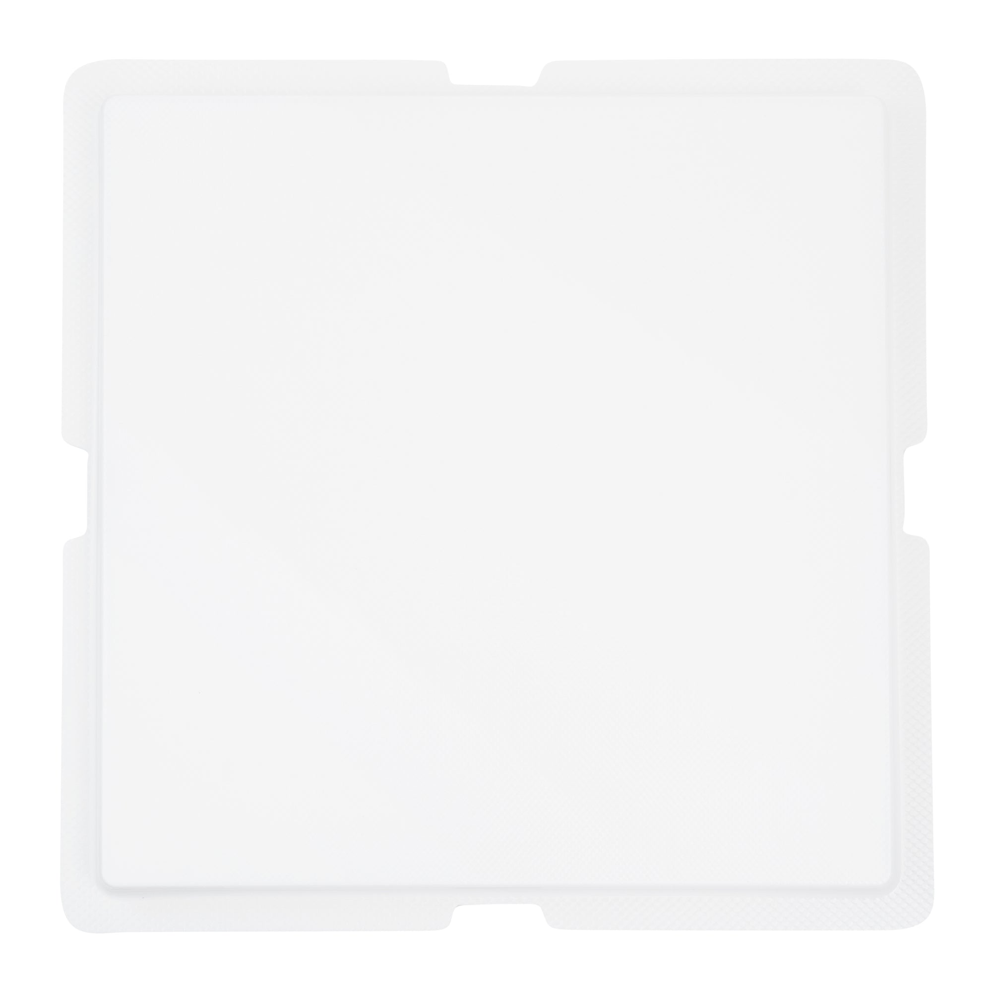 Sweet Vision Square Clear Plastic Cake Box - White Lid and White Base, Gray Ribbon, Lotus Accent - 8 1/2" x 8 1/2" x 6 3/4" - 10 count box