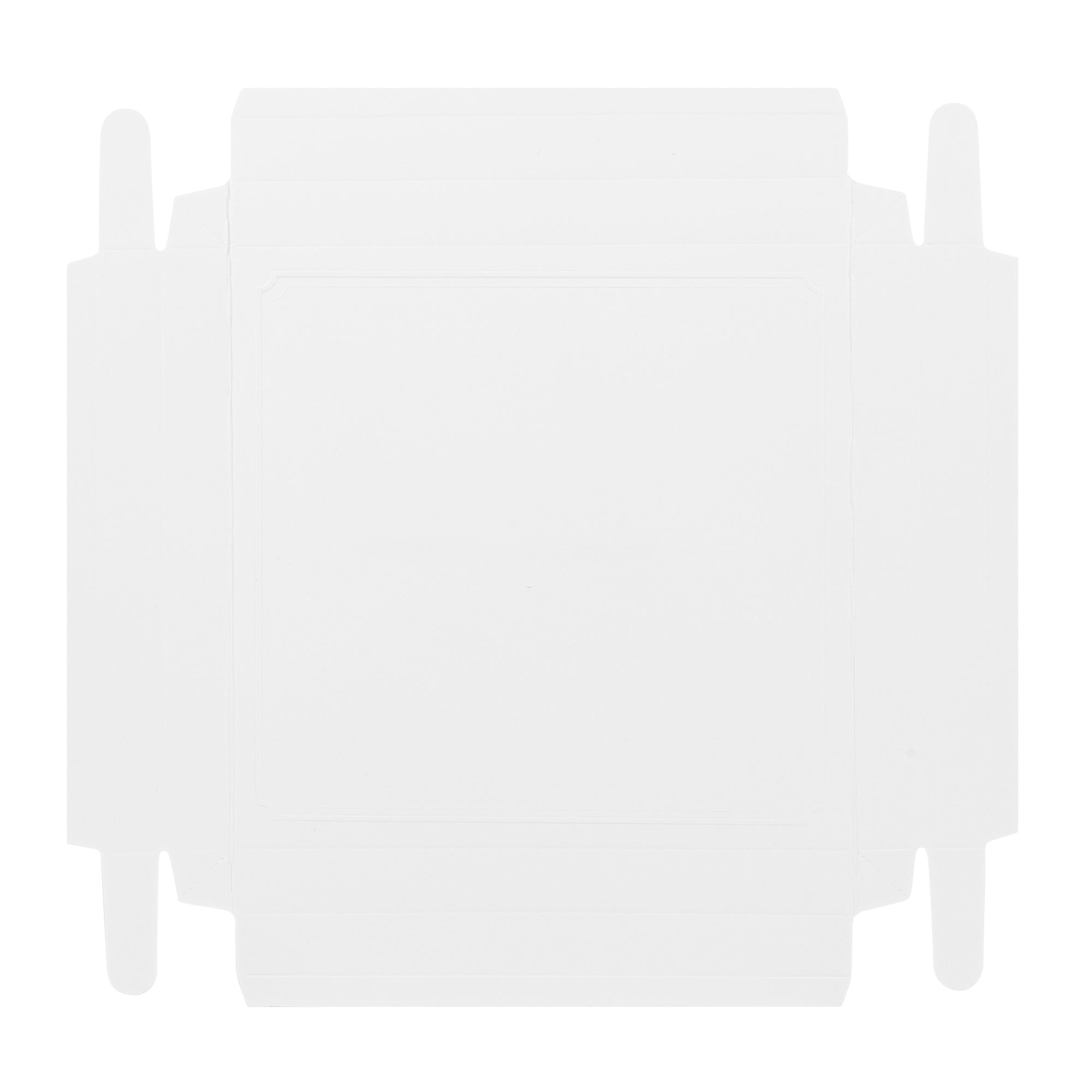 Sweet Vision Square Clear Plastic Cake Box - White Lid and White Base, Gray Ribbon, Lotus Accent - 10" x 10" x 8 1/4" - 10 count box