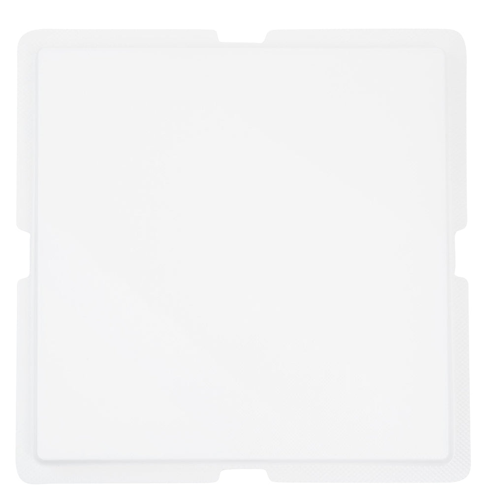 Sweet Vision Square Clear Plastic Cake Box - White Base, Gray Ribbon, Flower Garden Design - 10" x 10" x 6 3/4" - 10 count box
