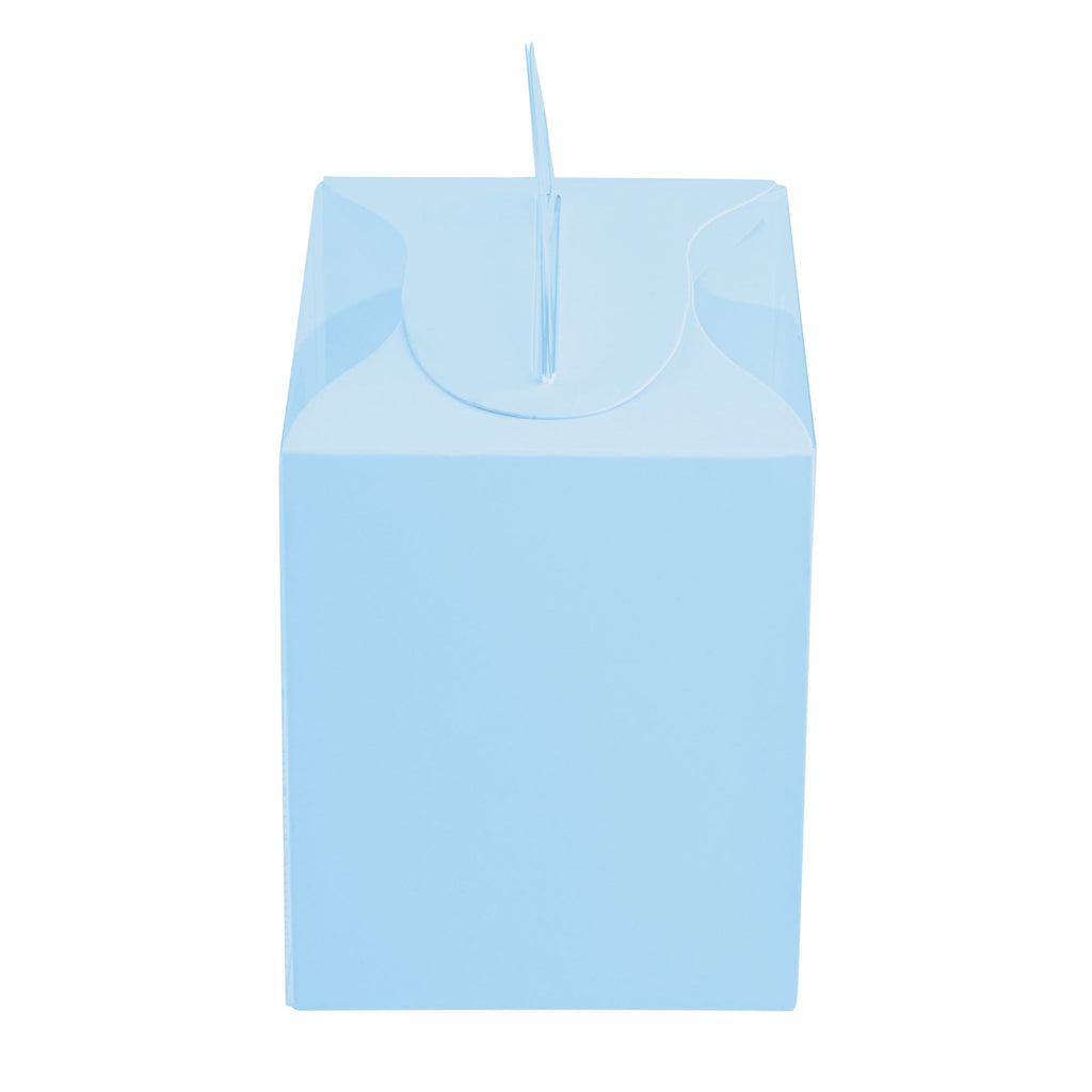 Sweet Vision Rectangle Clear Plastic Cupcake Box - with Handle, Blue Paper Wrap, Flower Accent - 5" x 3 1/4" x 4" - 100 count box