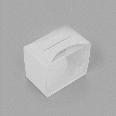 Sweet Vision Rectangle Clear Plastic Cupcake Box - with Handle, White Paper Wrap, Lotus Accent - 5" x 3 1/4" x 4" - 100 count box