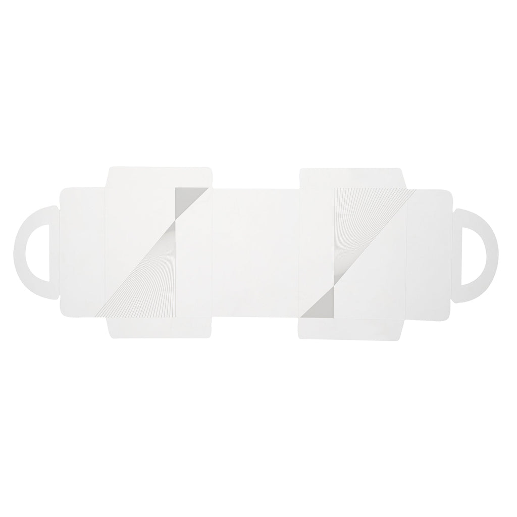 Sweet Vision Rectangle Clear Plastic Cupcake Box - with Handle, Yellow Paper Wrap, Geometric Line Accent - 5" x 3 1/4" x 4" - 100 count box