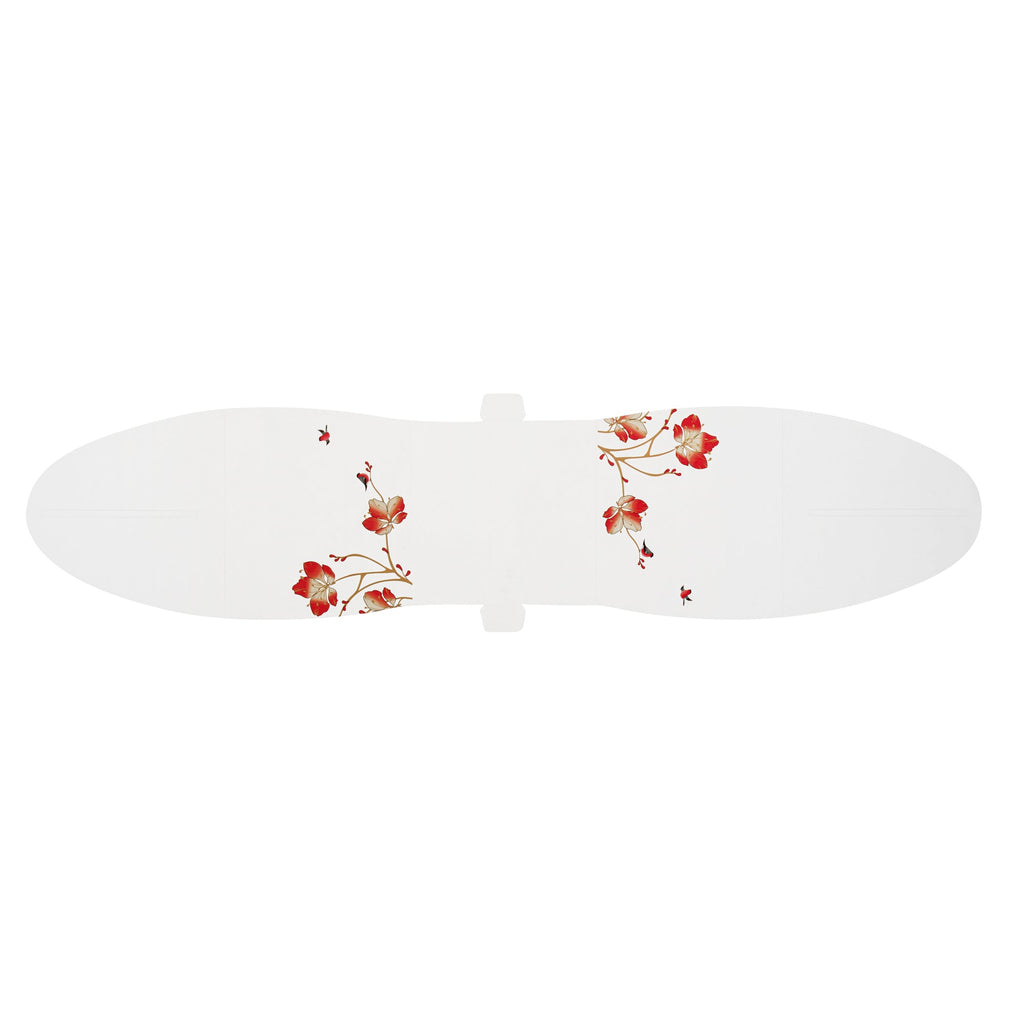 Sweet Vision Square Clear Plastic Cupcake Box - with Handle, Red Paper Wrap, Flower / Bird Accent - 4" x 4" x 4 1/4" - 100 count box