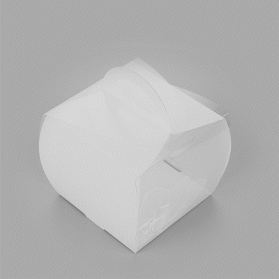 Sweet Vision Square Clear Plastic Cupcake Box - with Handle, White Paper Wrap, Lotus Accent - 4" x 4" x 4 1/4" - 100 count box