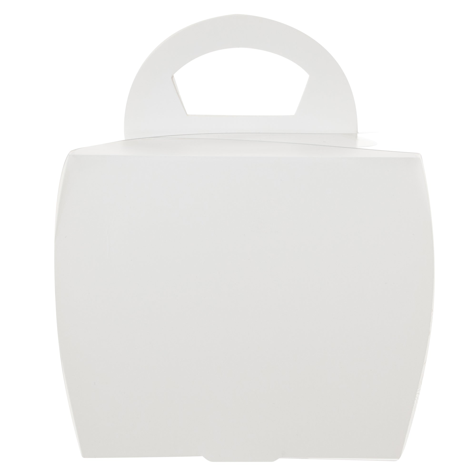 Sweet Vision Square Clear Plastic Cupcake Box - with Handle, White Paper Wrap, Lotus Accent - 4" x 4" x 4 1/4" - 100 count box