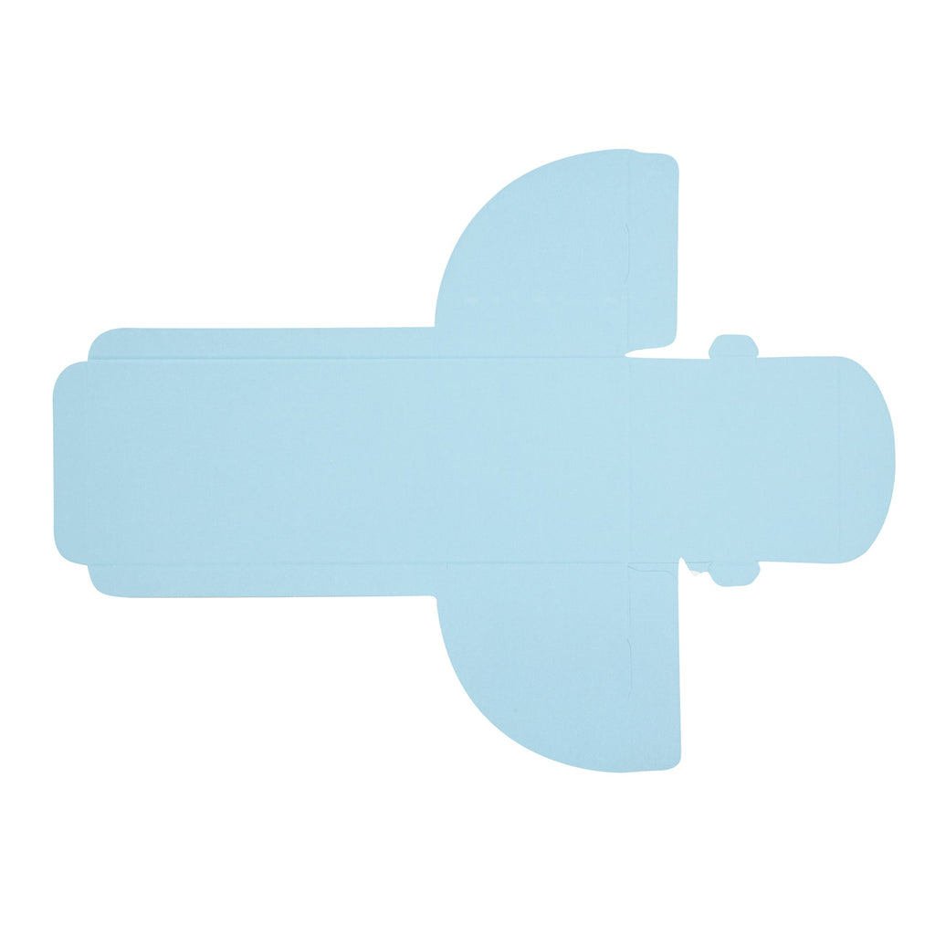 Sweet Vision Rectangle Clear Plastic Eclair Box - Blue Paper Sleeve, Flower Accent - 7" x 2 1/2" x 2 1/2" - 100 count box