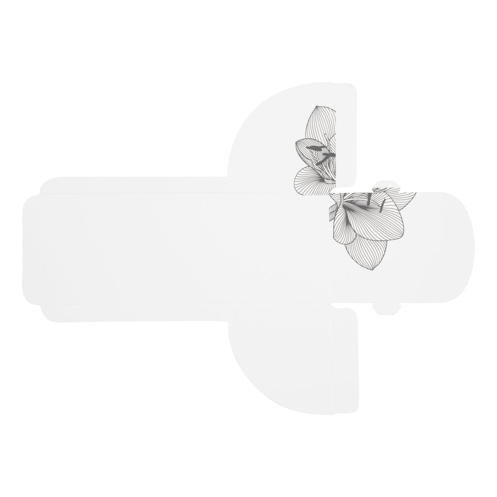 Sweet Vision Rectangle Clear Plastic Eclair Box - White Paper Sleeve, Lotus Accent - 7" x 2 1/2" x 2 1/2" - 100 count box