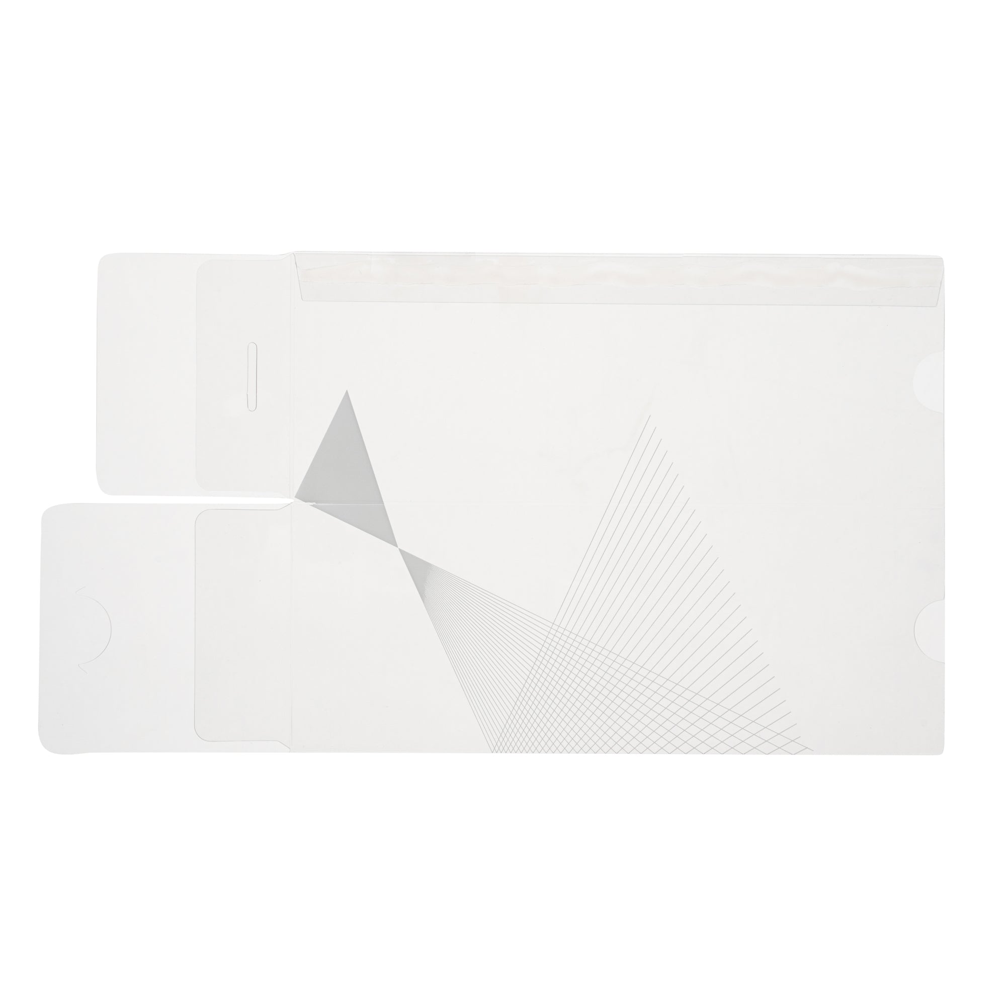 Sweet Vision Rectangle Clear Plastic Eclair Box - Green Paper Sleeve, Geometric Line Accent - 7" x 2 1/2" x 2 1/2" - 100 count box