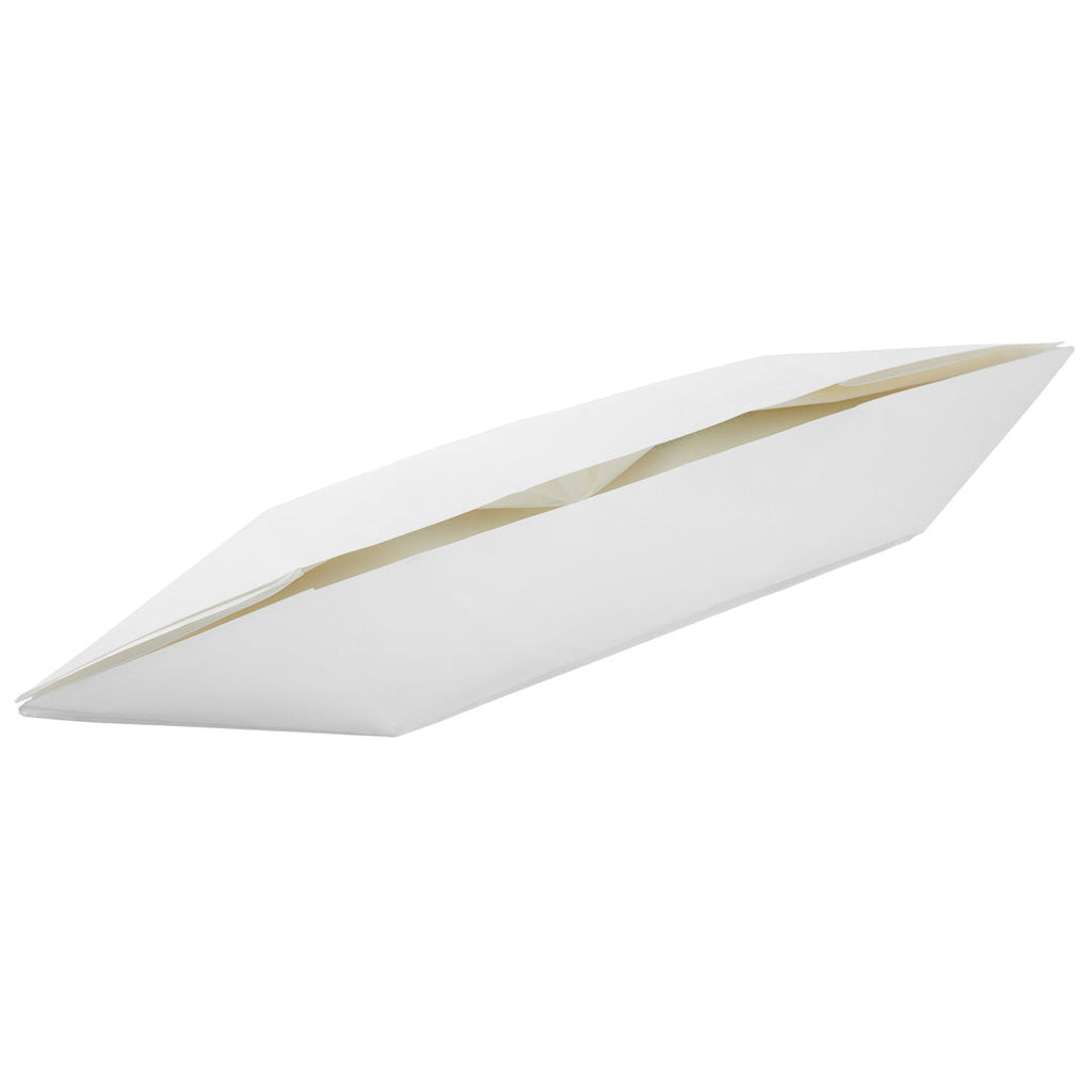 Bio Tek 12 oz White Paper Handmade Origami Boat - Greaseproof - 13 1/2" x 4" x 1 1/2" - 100 count box
