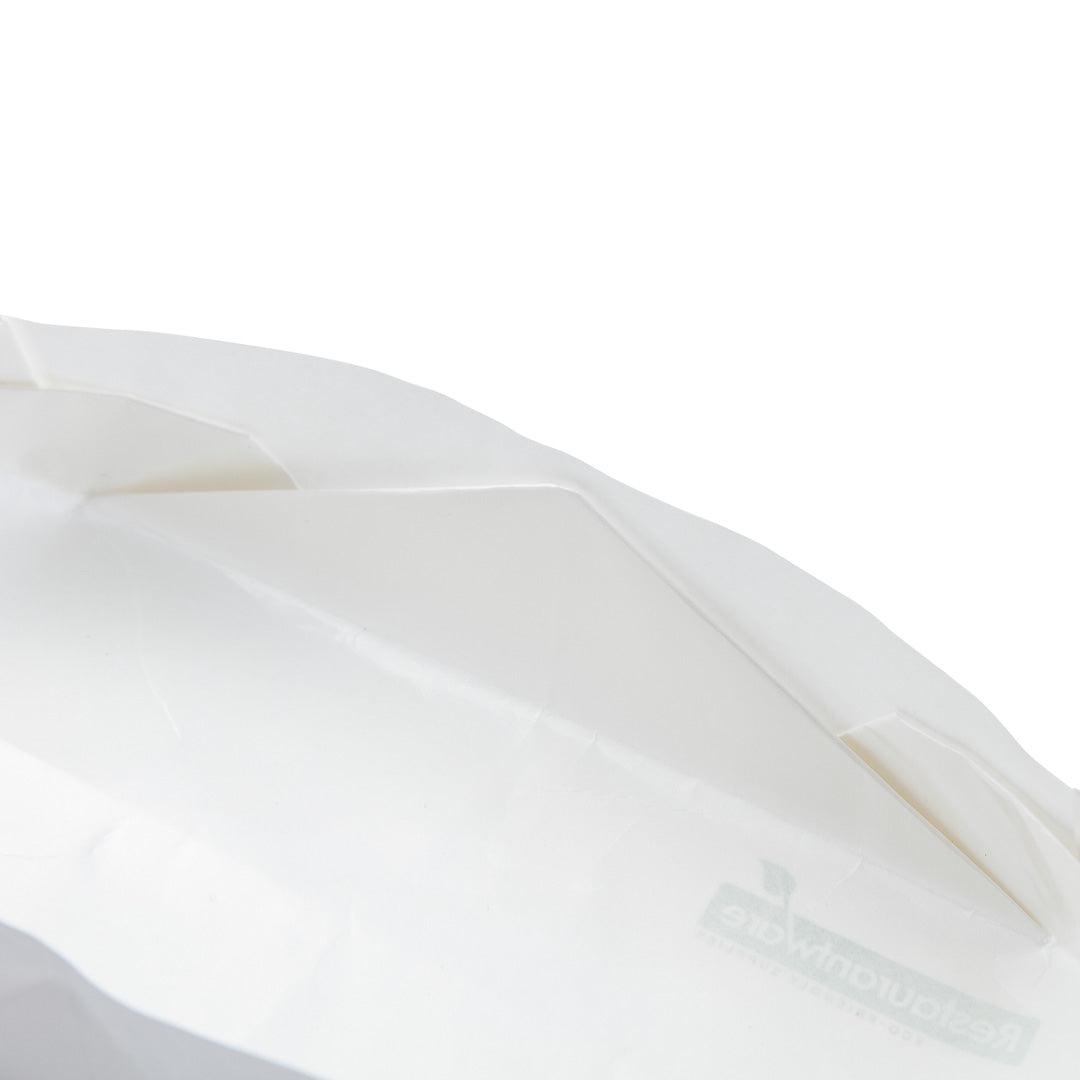 Bio Tek 12 oz White Paper Handmade Origami Boat - Greaseproof - 13 1/2" x 4" x 1 1/2" - 100 count box