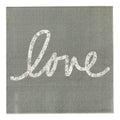 Luxenap Gray Paper Luncheon Napkin - Love, Script - 13" x 13" - 20 count box