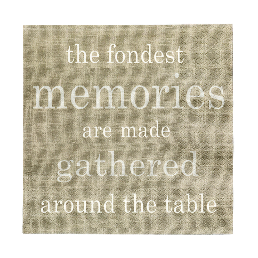 Luxenap Gray Paper Luncheon Napkin - Fondest Memories - 13" x 13" - 500 count box