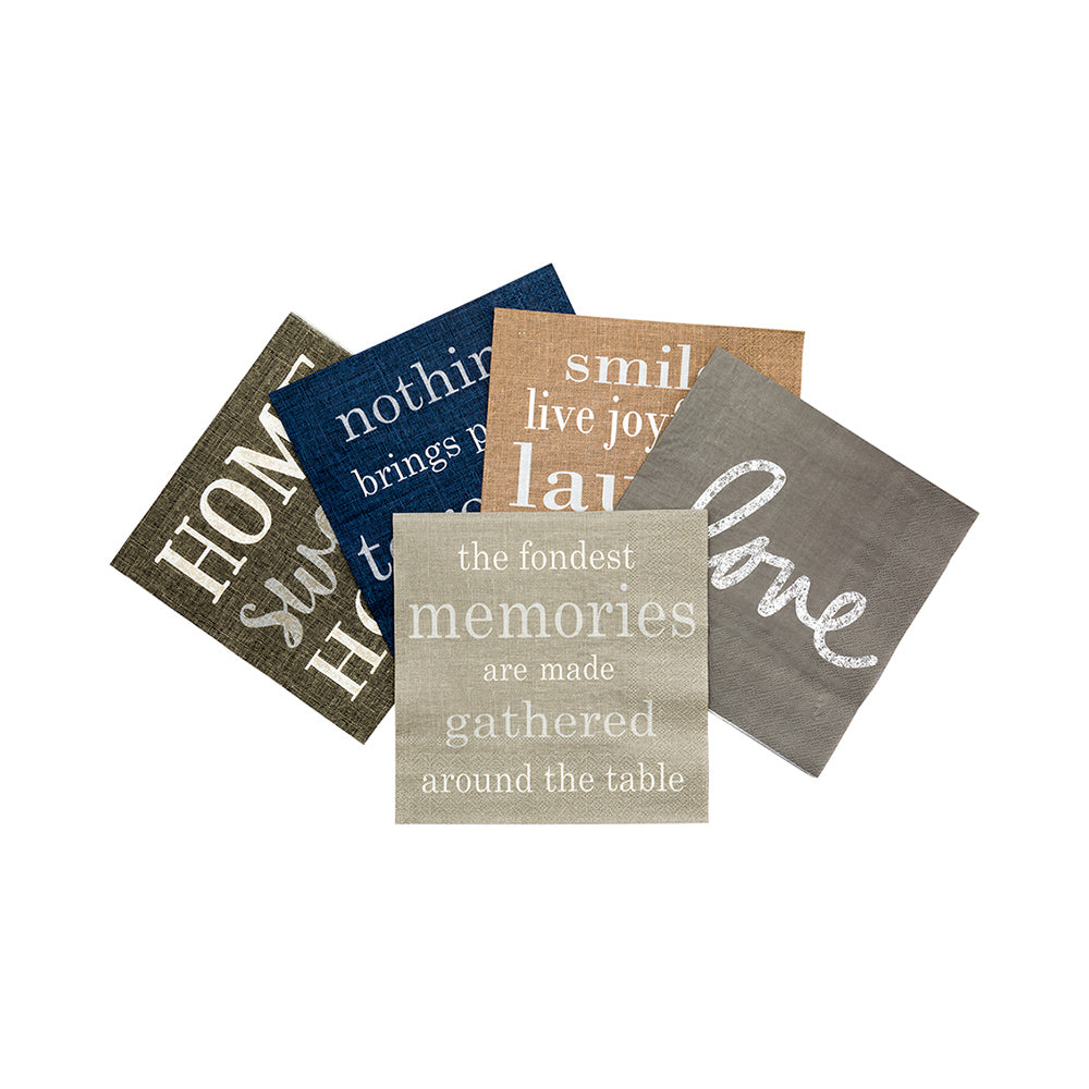 Luxenap Gray Paper Luncheon Napkin - Fondest Memories - 13" x 13" - 500 count box