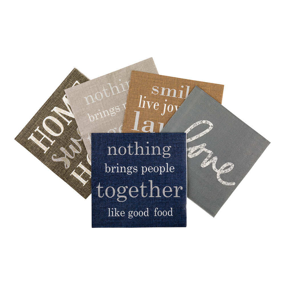 Luxenap Navy Paper Luncheon Napkin - Good Food - 13" x 13" - 20 count box