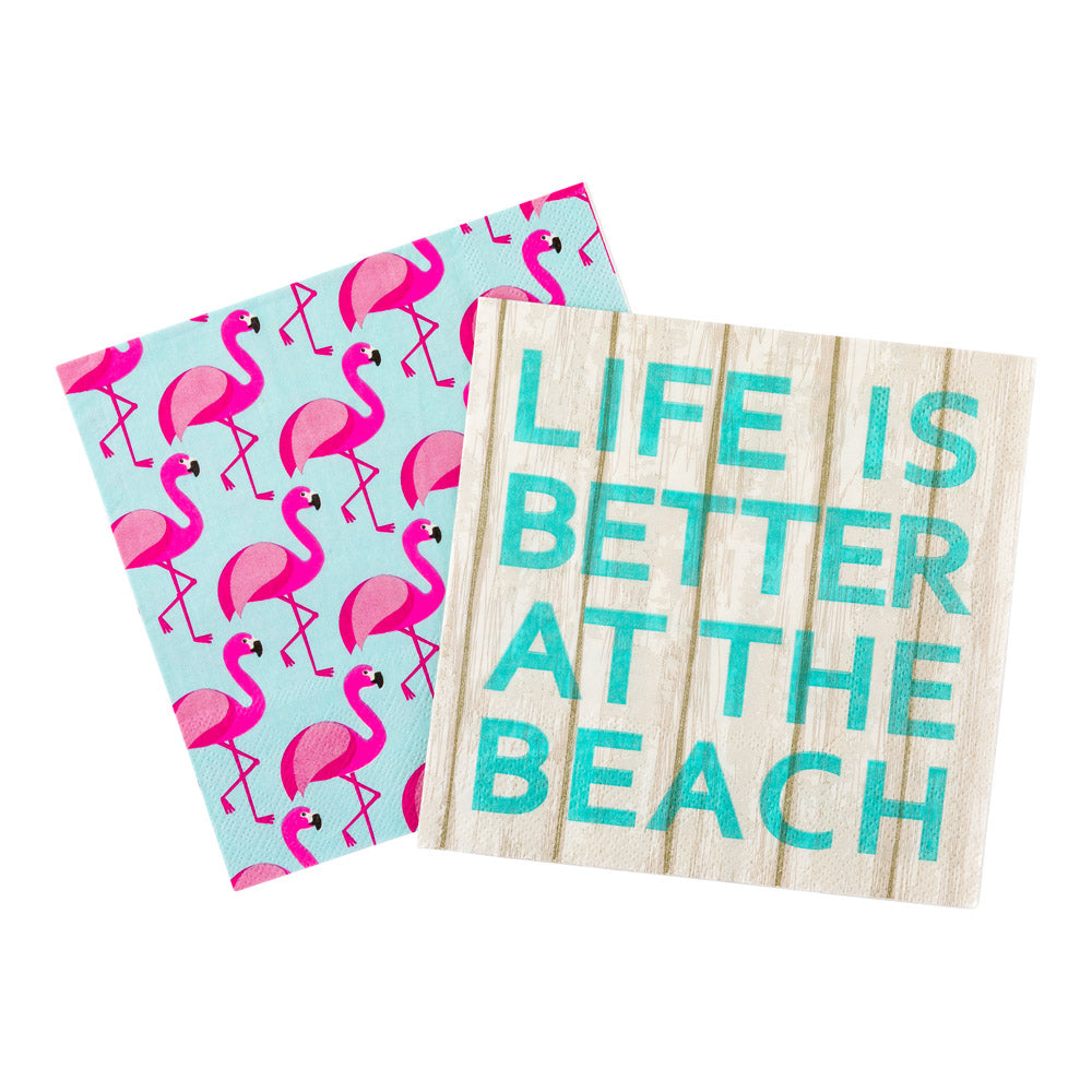 Luxenap Assorted Paper Luncheon Napkin - At The Beach - 13" x 13" - 500 count box