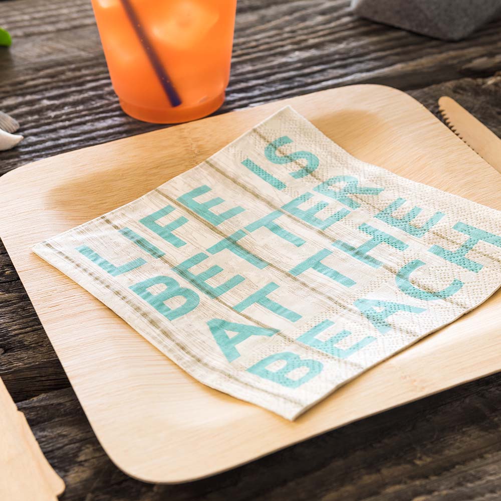 Luxenap Assorted Paper Luncheon Napkin - At The Beach - 13" x 13" - 20 count box